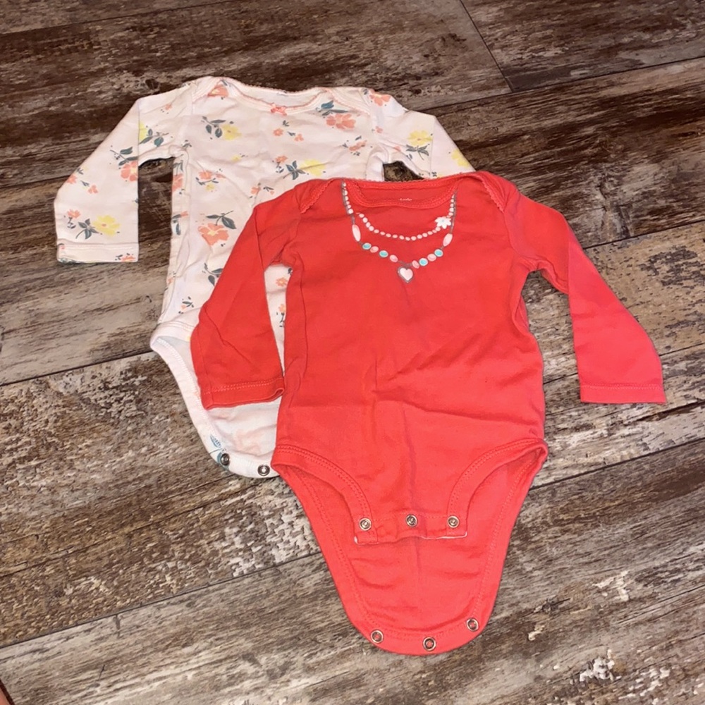 two set of long sleeve girl onesies